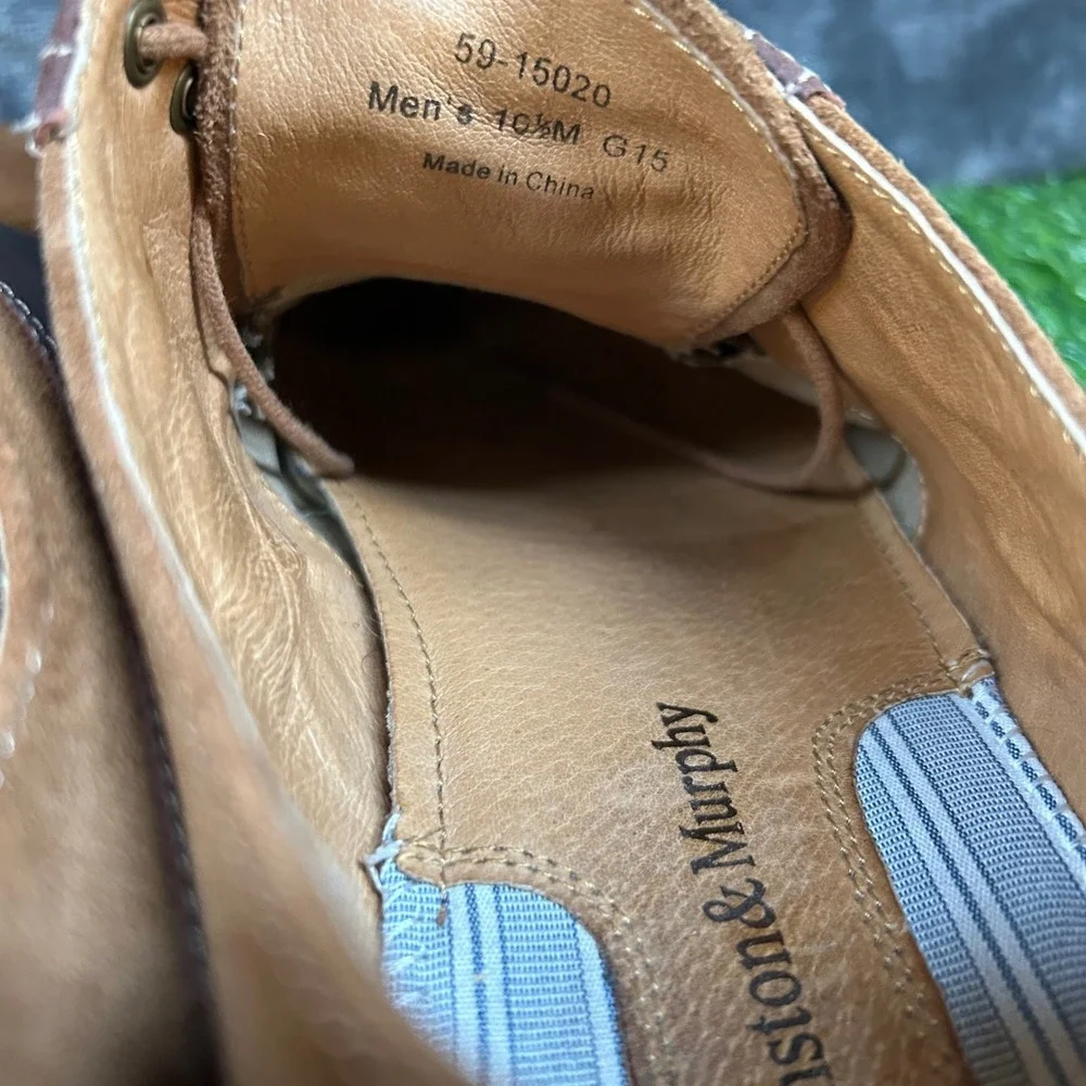 Johnston and Murphy 59-15020 Oxford Mens size 10.5 Brown Suede Leather Trim